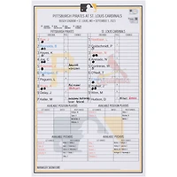 Pittsburgh Pirates Game-Used Lineup Card vs. St. Louis Cardinals on September 1, 2023
