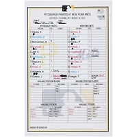 Pittsburgh Pirates Game-Used Lineup Card vs. New York Mets on August 16, 2023