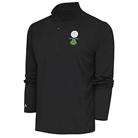 Men's Antigua  Charcoal Chicago Cubs Shamrock Tribute Quarter-Zip Pullover Top