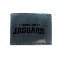Black Jacksonville Jaguars Hybrid Leather Front Pocket Bi-Fold Wallet with Money Clip