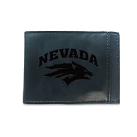 Black Nevada Wolf Pack Hybrid Leather Front Pocket Bi-Fold Wallet with Money Clip