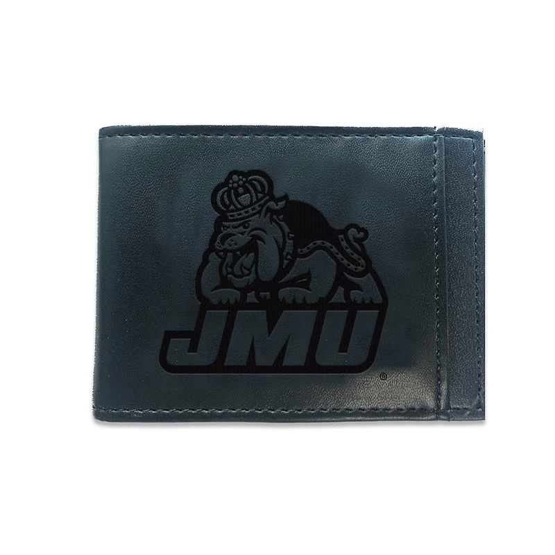 Black James Madison Dukes Hybrid Leather Front Pocket Bi-Fold Wallet with Money Clip