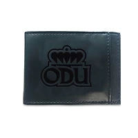 Black Old Dominion Monarchs Hybrid Leather Front Pocket Bi-Fold Wallet with Money Clip