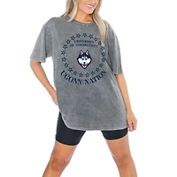 Women's Gameday Couture Charcoal UConn Huskies On Point Oversized T-Shirt