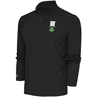 Men's Antigua  Charcoal New York Rangers Shamrock Tribute Quarter-Zip Pullover Top