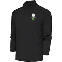Men's Antigua  Charcoal Vegas Golden Knights Shamrock Tribute Quarter-Zip Pullover Top