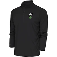 Men's Antigua  Charcoal Dallas Stars Shamrock Tribute Quarter-Zip Pullover Top