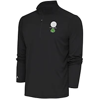 Men's Antigua  Charcoal Boston Bruins Shamrock Tribute Quarter-Zip Pullover Top
