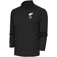 Men's Antigua  Charcoal Detroit Red Wings Shamrock Tribute Quarter-Zip Pullover Top