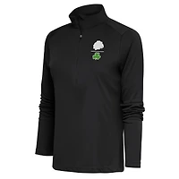 Women's Antigua  Charcoal Chicago Blackhawks Shamrock Tribute Half-Zip Pullover Top