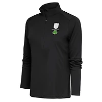 Women's Antigua  Charcoal Vegas Golden Knights Shamrock Tribute Half-Zip Pullover Top