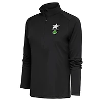 Women's Antigua  Charcoal Dallas Stars Shamrock Tribute Half-Zip Pullover Top