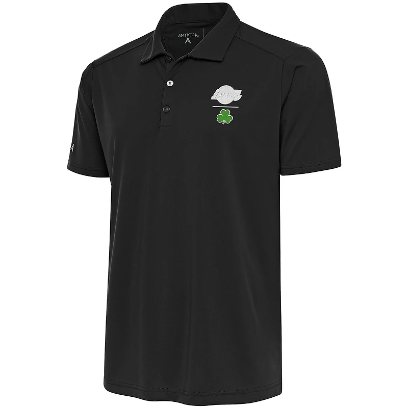 Men's Antigua  Charcoal Los Angeles Lakers Shamrock Tribute Polo