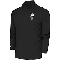 Men's Antigua  Charcoal Philadelphia 76ers Shamrock Tribute Quarter-Zip Pullover Top