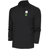 Men's Antigua  Charcoal Golden State Warriors Shamrock Tribute Quarter-Zip Pullover Top