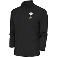 Men's Antigua  Charcoal New York Knicks Shamrock Tribute Quarter-Zip Pullover Top