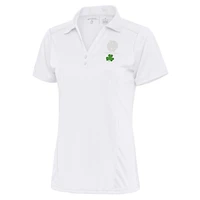 Women's Antigua  White Boston Celtics Shamrock Tribute Polo