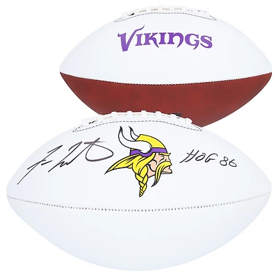 Fran Tarkenton Minnesota Vikings Autographed Franklin White Panel Football with "HOF 86" Inscription