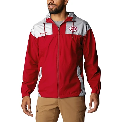 Men's Columbia Red/White Cincinnati Reds Omni-Shade Flash Challenger Full-Zip Windbreaker Jacket