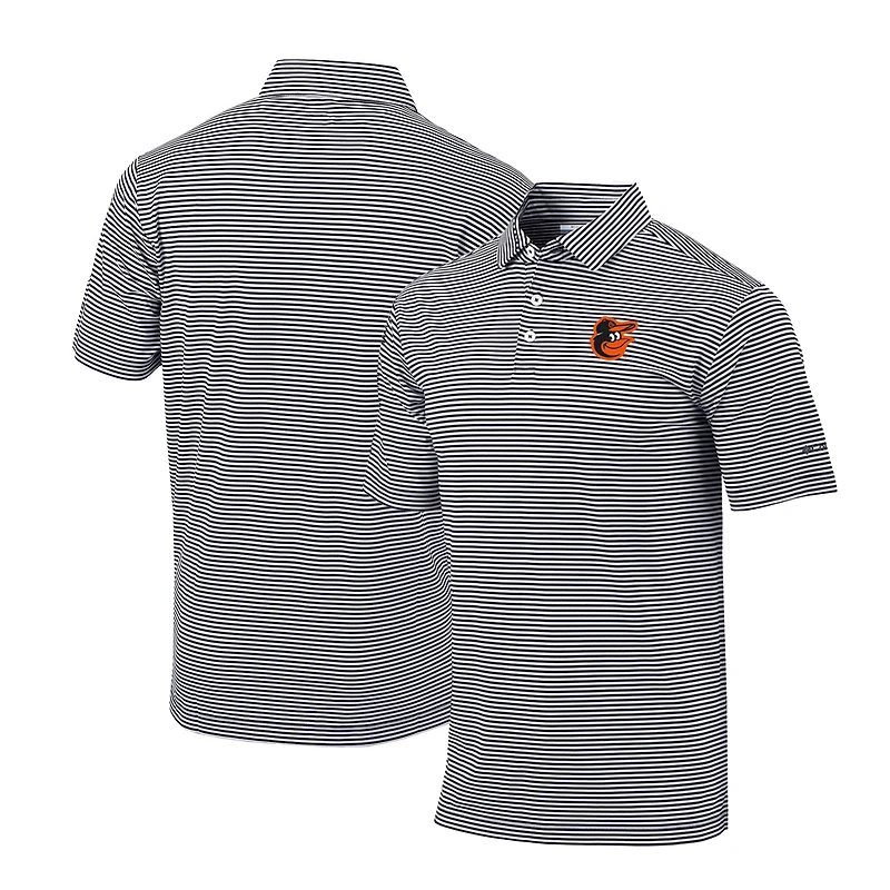 Men's Columbia Black Baltimore Orioles Omni-Wick Club Invite Polo