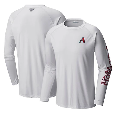 Men's Columbia White Arizona Diamondbacks Terminal Tackle Long Sleeve T-Shirt