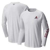 Men's Columbia White Arizona Diamondbacks Terminal Tackle Long Sleeve T-Shirt