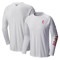 Men's Columbia White Cleveland Guardians Terminal Tackle Long Sleeve T-Shirt
