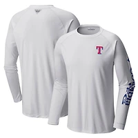 Men's Columbia White Texas Rangers Terminal Tackle Long Sleeve T-Shirt