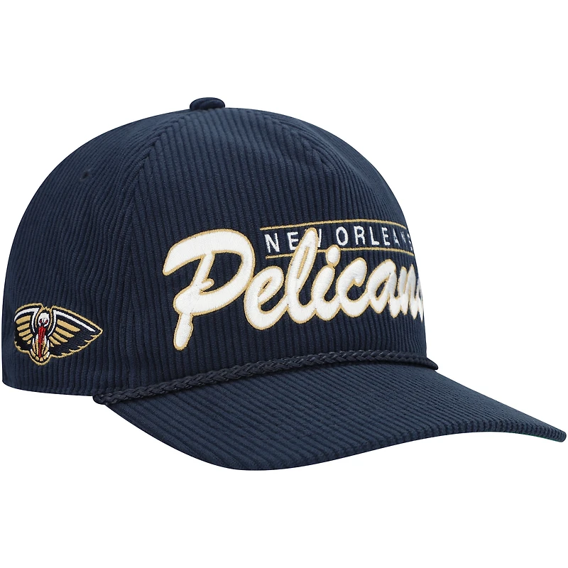 Men's '47 Navy New Orleans Pelicans Double Header Sidepatch Cord Hitch Adjustable Hat