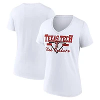 Women's White Texas Tech Red Raiders Triangle Origin V-Neck T-Shirt