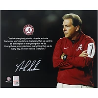 Nick Saban Alabama Crimson Tide Autographed 8" x 10" Quote Photograph