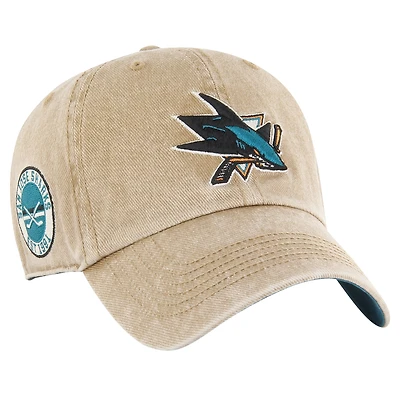 Men's '47 Khaki San Jose Sharks  Earldor Clean Up Adjustable Hat