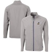 Men's Cutter & Buck  Gray ETSU Buccaneers Vault Adapt Eco Knit Hybrid Recycled Mens Full Zip Jacket