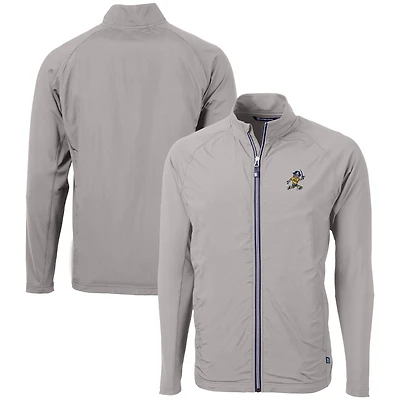 Men's Cutter & Buck  Gray ETSU Buccaneers Vault Adapt Eco Knit Hybrid Recycled Mens Full Zip Jacket
