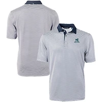 Men's Cutter & Buck  Navy/White Citadel Bulldogs Vault DryTec Virtue Eco Pique Micro Stripe Recycled Polo