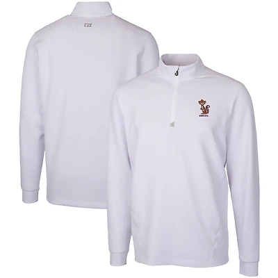 Men's Cutter & Buck  White Minnesota Golden Gophers Vault DryTec Traverse Stretch Quarter-Zip Pullover