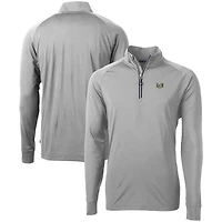 Men's Cutter & Buck  Gray North Carolina Tar Heels Vault Adapt Eco Knit Stretch Recycled DryTec Quarter-Zip Top
