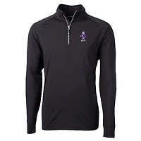 Men's Cutter & Buck  Black Kansas State Wildcats Vault Adapt Eco Knit Stretch Recycled DryTec Quarter-Zip Top