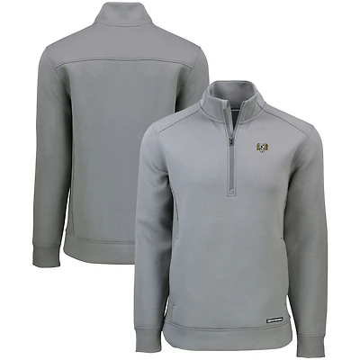 Men's Cutter & Buck  Gray North Carolina Tar Heels Roam Eco Recycled Quarter-Zip Sweatshirt