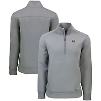 Men's Cutter & Buck  Gray North Carolina Tar Heels Roam Eco Recycled Quarter-Zip Sweatshirt