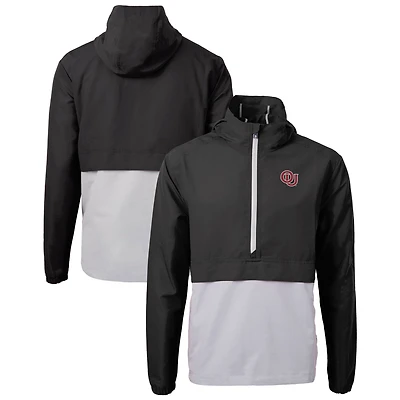 Men's Cutter & Buck  Black Oklahoma Sooners Vault Charter Eco Recycled Half-Zip Anorak Jacket