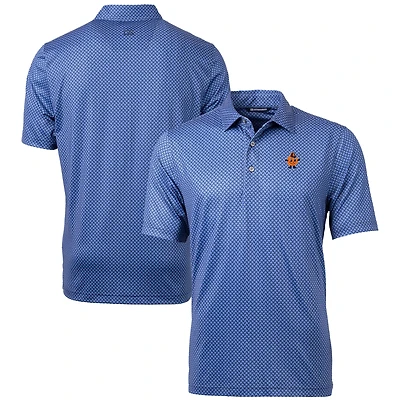 Men's Cutter & Buck  Navy Syracuse Orange Vault Pike Banner Print Stretch Polo