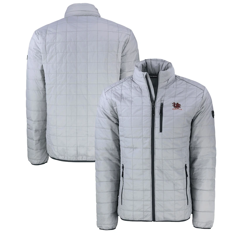 Men's Cutter & Buck  Gray South Carolina Gamecocks Vault Rainier PrimaLoft Eco Insulated Full-Zip Puffer Jacket