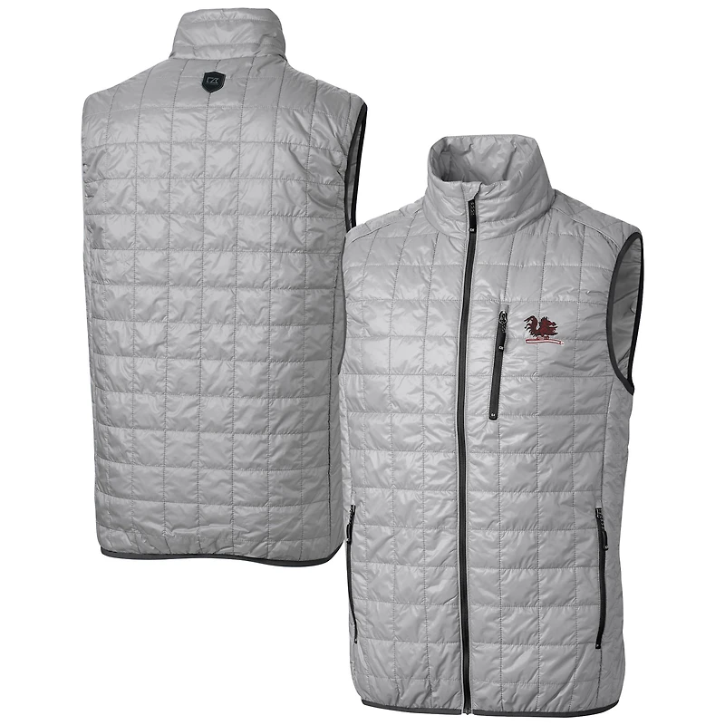 Men's Cutter & Buck  Gray South Carolina Gamecocks Vault Rainier PrimaLoft Eco Insulated Full-Zip Puffer Vest