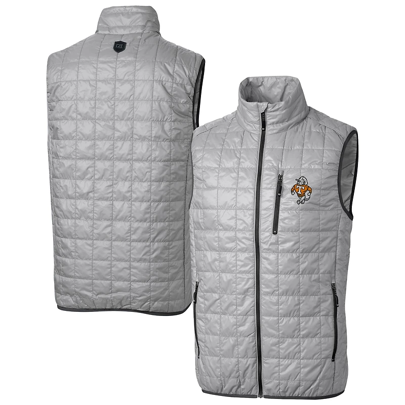Men's Cutter & Buck  Gray Tennessee Volunteers Vault Rainier PrimaLoft Eco Insulated Full-Zip Puffer Vest
