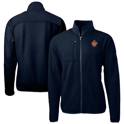 Men's Cutter & Buck  Navy Syracuse Orange Vault Cascade Eco Sherpa Fleece Full-Zip Jacket