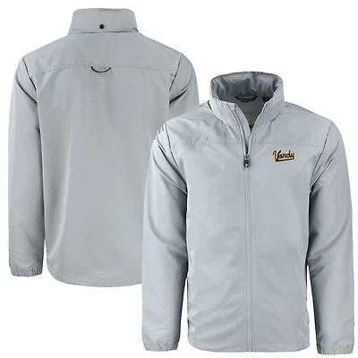 Men's Cutter & Buck  Gray Vanderbilt Commodores Vault Charter Eco Recycled Full-Zip Jacket