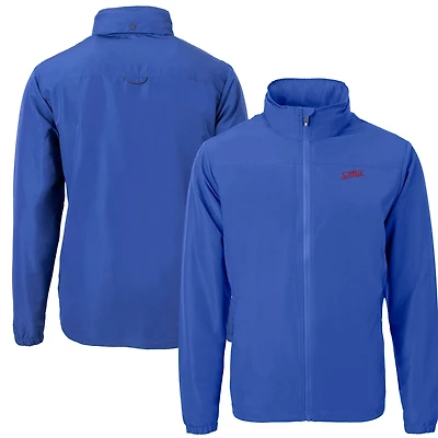 Men's Cutter & Buck  Blue SMU Mustangs Vault Charter Eco Recycled Full-Zip Jacket