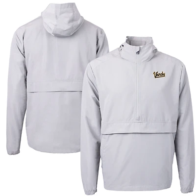 Men's Cutter & Buck  Gray Vanderbilt Commodores Vault Charter Eco Recycled Half-Zip Anorak Jacket