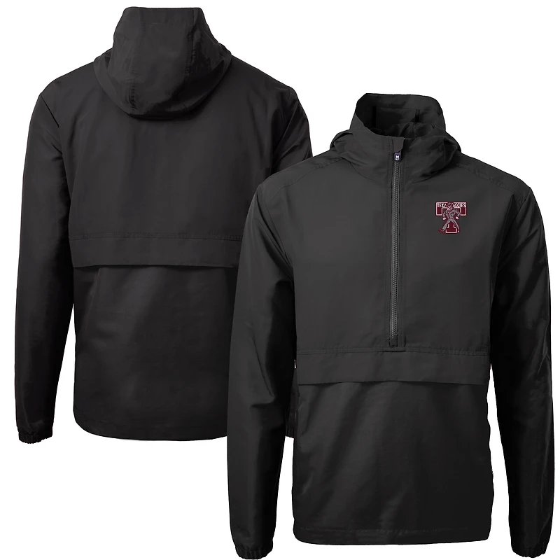 Men's Cutter & Buck Black Texas A&M Aggies Vault Charter Eco Recycled Half-Zip Anorak Jacket